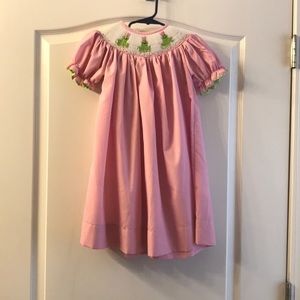 Pink gingham smocked dress!